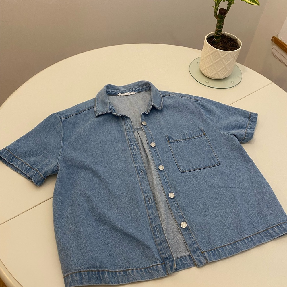 Casual Light Blue Denim Shirt